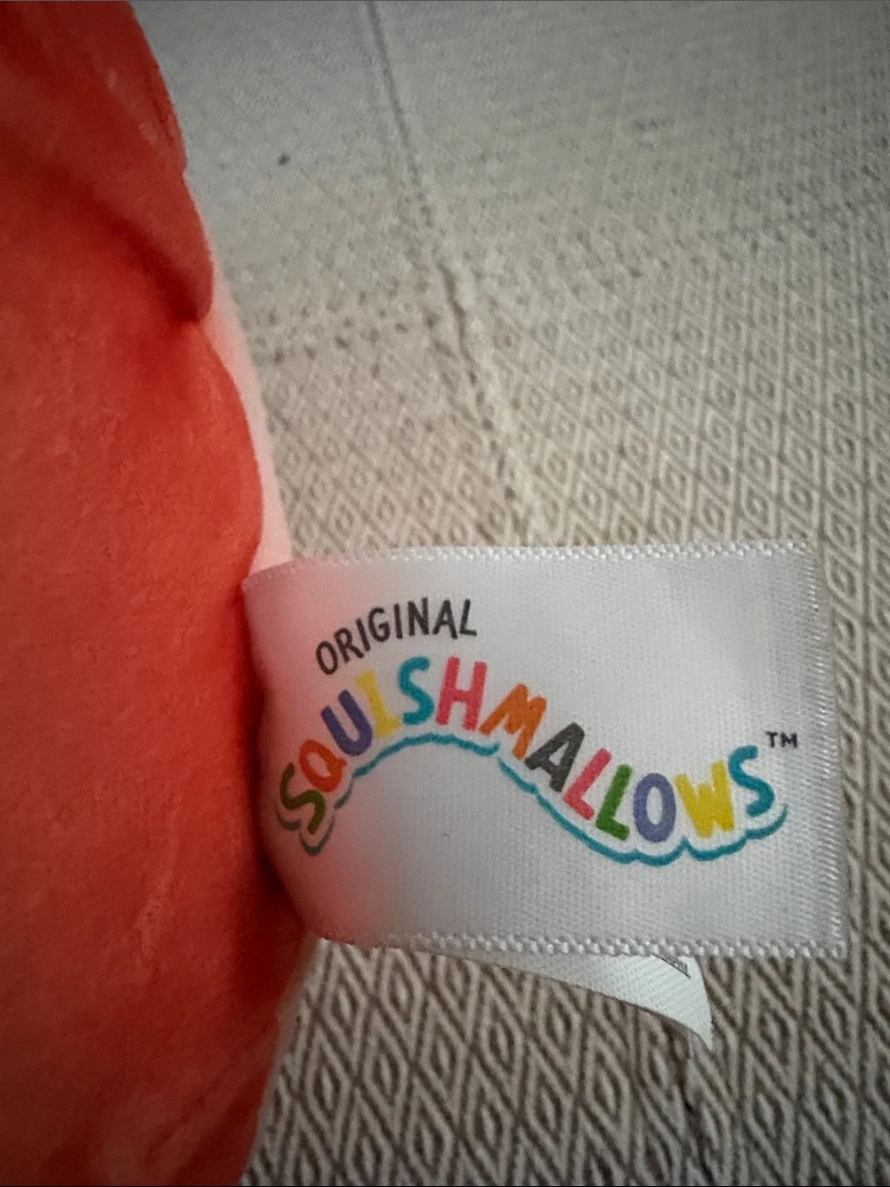 Squishmallows Coral and White Plush Tagged Toy
